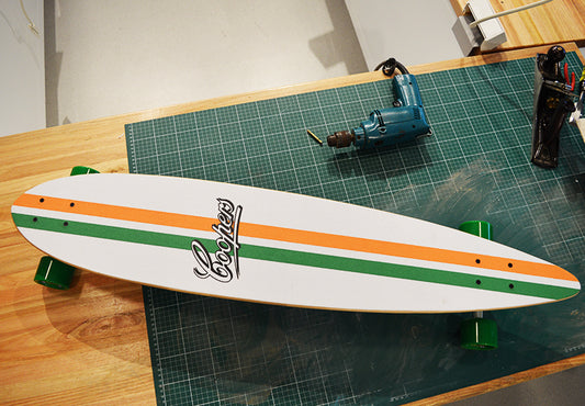 Coopers Brewery Skateboard Brewery Promotional Custom Branded Longboard White Orange Green