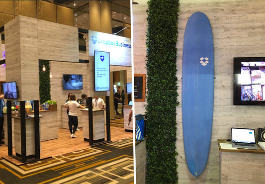 dropbox promotional branded custom surfboard longboard exhibition Giveaway prize