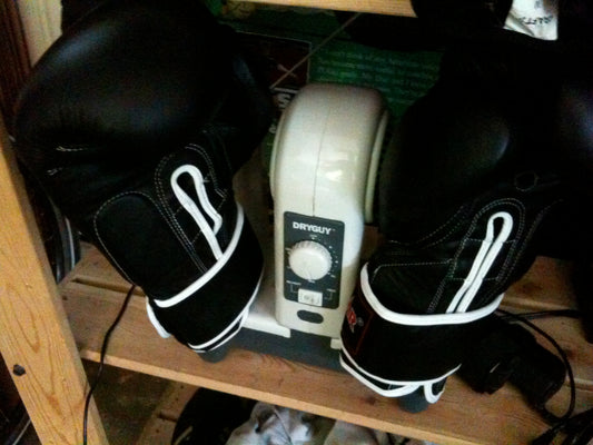 boxing gloves in dryer