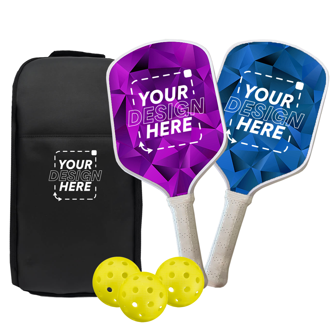 Match Raw Carbon Fiber with UTS Surface Pickleball Paddle Set