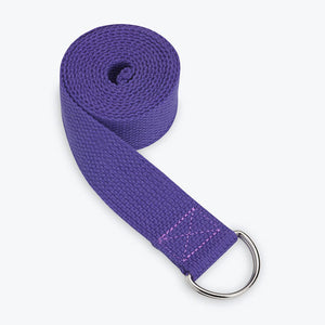 purple woven branded promotional custom yoga strap